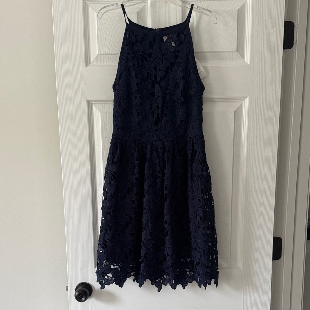 love...ady Navy Floral Lace Women’s Dress